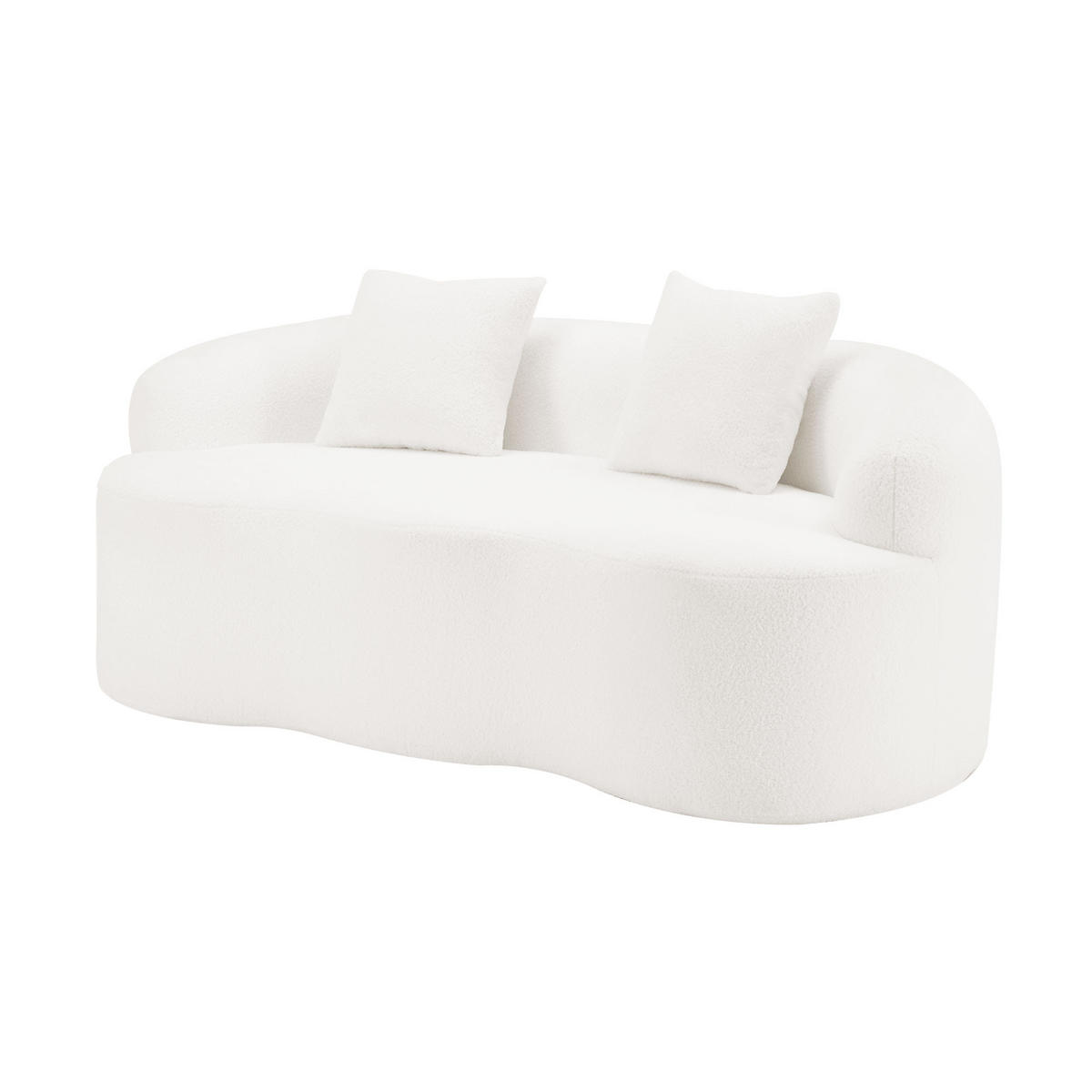 2-SITZER-SOFA DE-34988 geschwungen Weiß - Weiß, Textil (89/70/170cm) - ComfortXL
