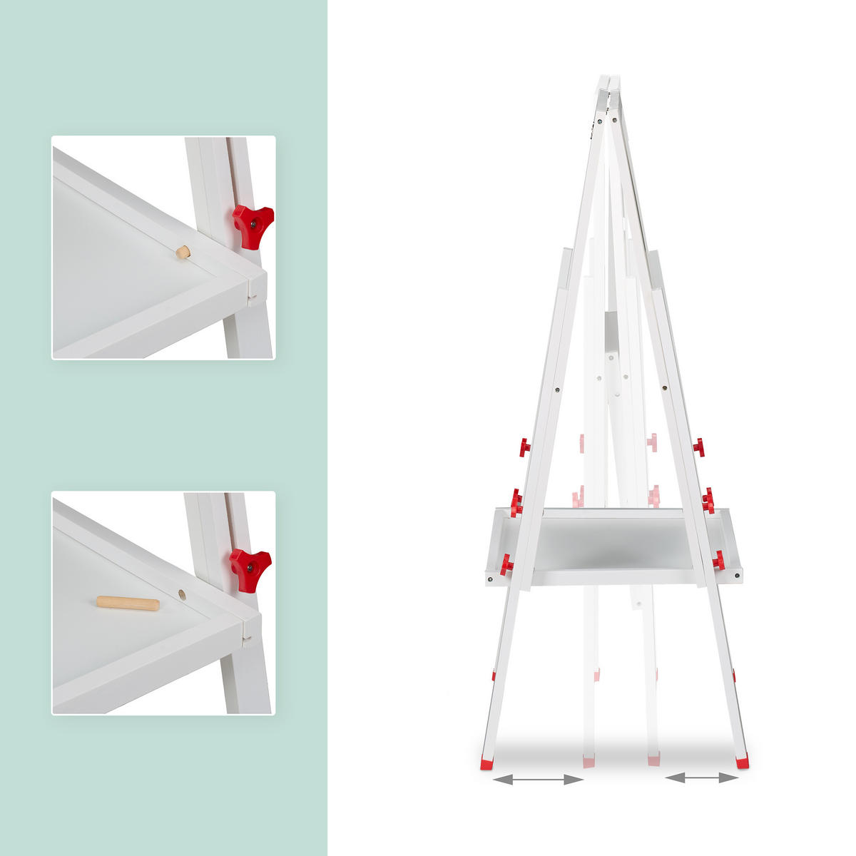 KINDERSTANDTAFEL - Weiß, Holz/Holzwerkstoff (55/135/52cm) - Relaxdays