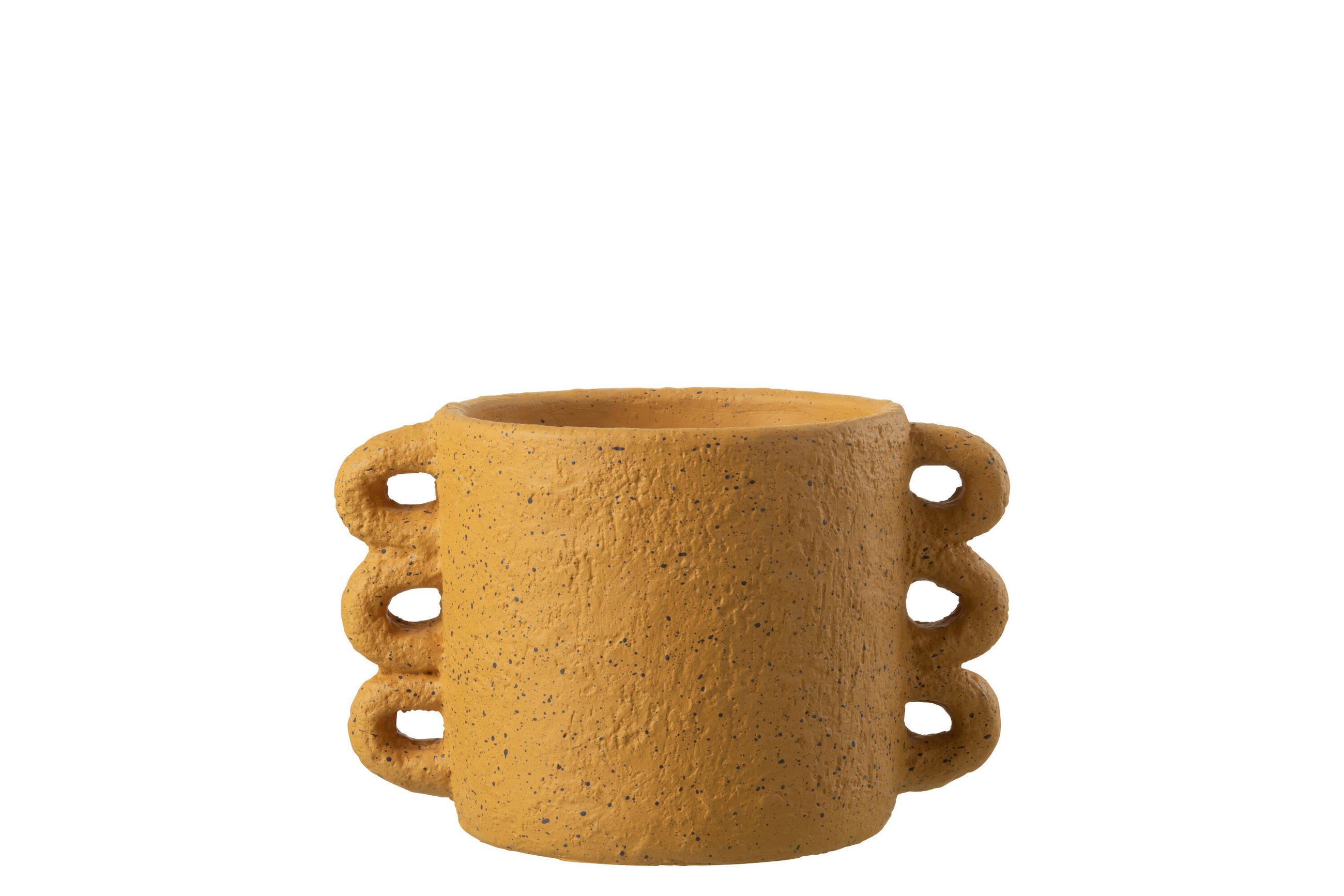 BLUMENTOPF ZENIA - Zement - Gelb - M - Ø 17,5 cm - Gelb, Stein (17.5/16.5cm) - J-Line