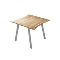 ESSTISCH LAXMI - Beige/Silberfarben, Holz/Metall (90/90/77cm) - SAM