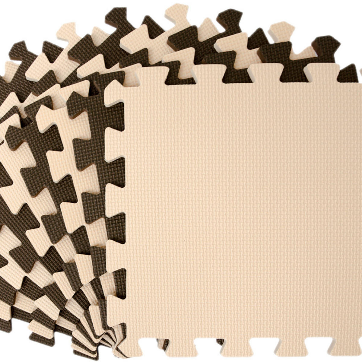 SPIELMATTE ab Null - 90 cm Baby Puzzlematte Braun - Braun, Kunststoff (30/30cm) - Littletom