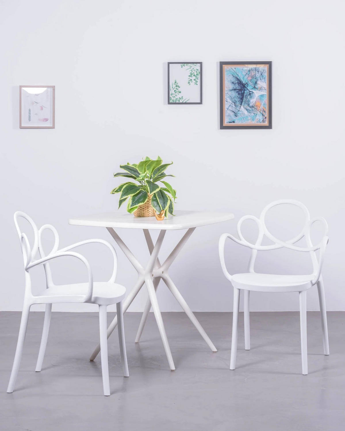 STÜHL-SET 4 Stück Kunststoff Weiß - Weiß, Kunststoff (56/84/45cm) - Nest Dream