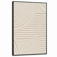 LEINWAND Bilder mit Rahmen - Muster - Abstrakt - Weiß - 80x120 - Beige, Textil (80/120cm) - MuchoWow