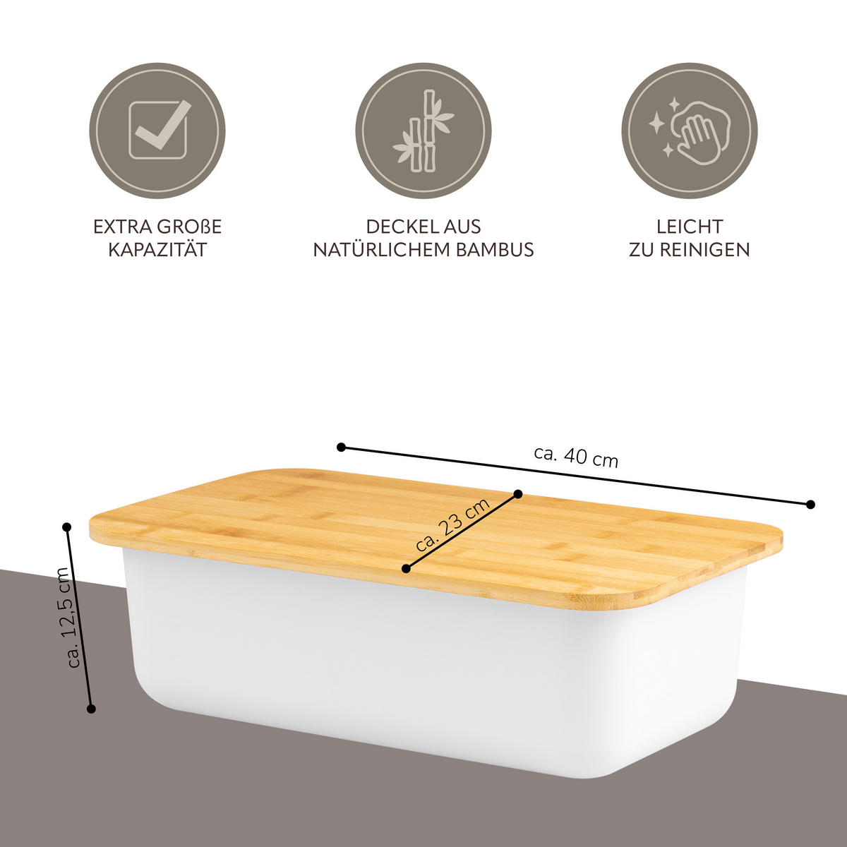 BROTKASTEN, weiß - Weiß, Kunststoff (40/12.5/23cm) - bremermann