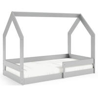 KINDERBETT Bodenbett LUMBE, Hausform - Grau, Holz (80/160cm) - KONSIMO®