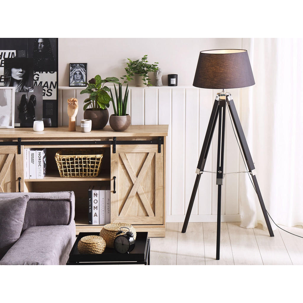 Thumbnail - Beliani Stehlampe, Schwarz, Holz, 68x143x68 cm, Lampen & Leuchten, Innenbeleuchtung, Stehlampen, Stehlampen