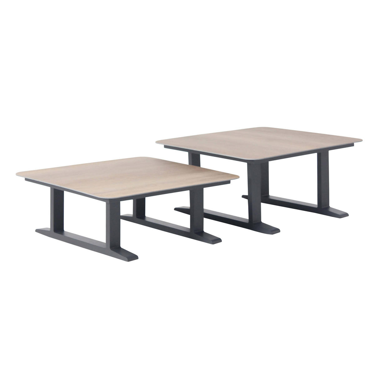 ECK-GARTENMÖBEL 5-Sitzer, Grau - Grau, Metall - Oviala