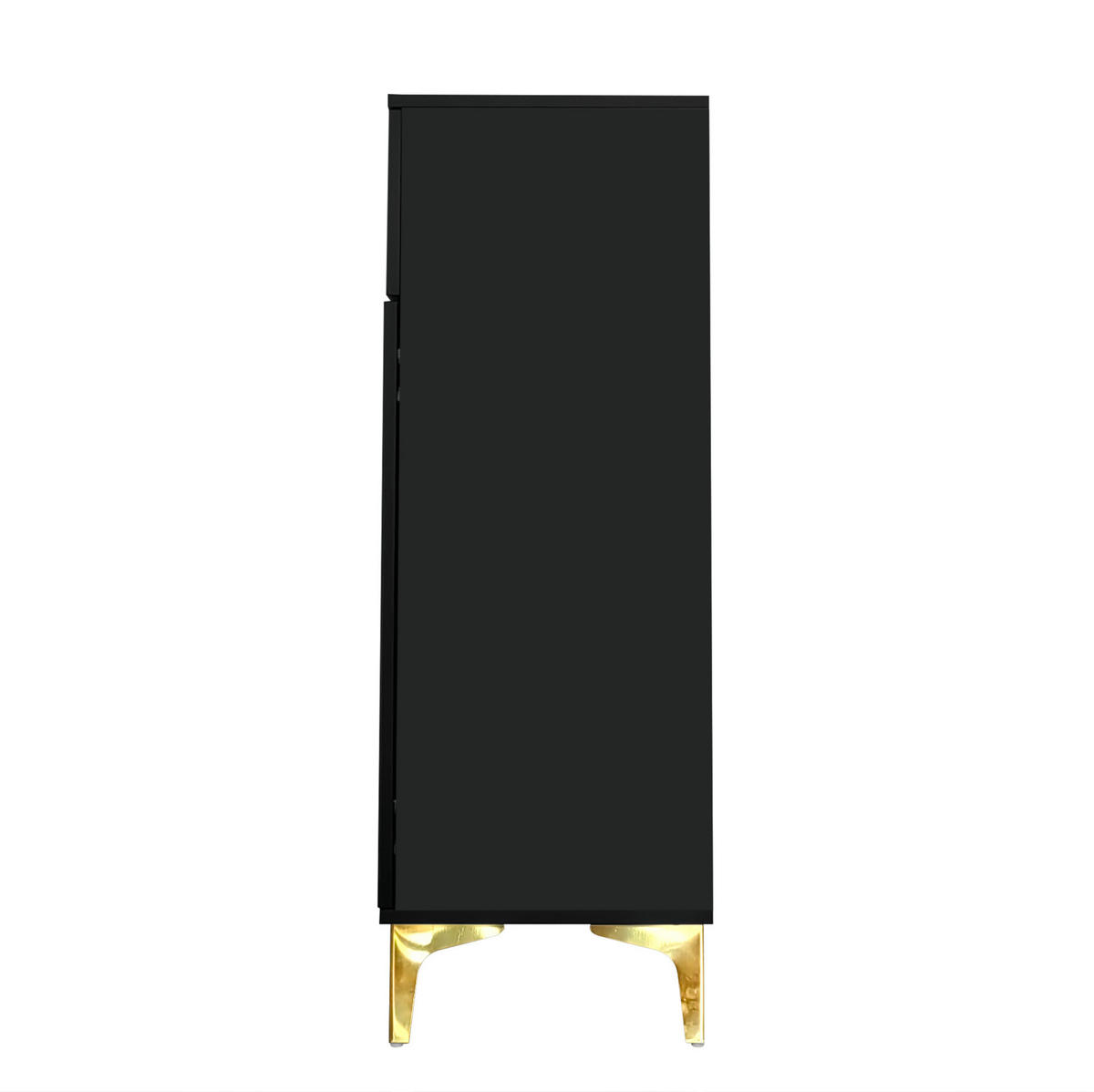 KOMMODE aus Spanplatte 83x35x101cm in Schwarz mit Push-to-open - Schwarz, Holzwerkstoff (83/101/35cm) - Modfu