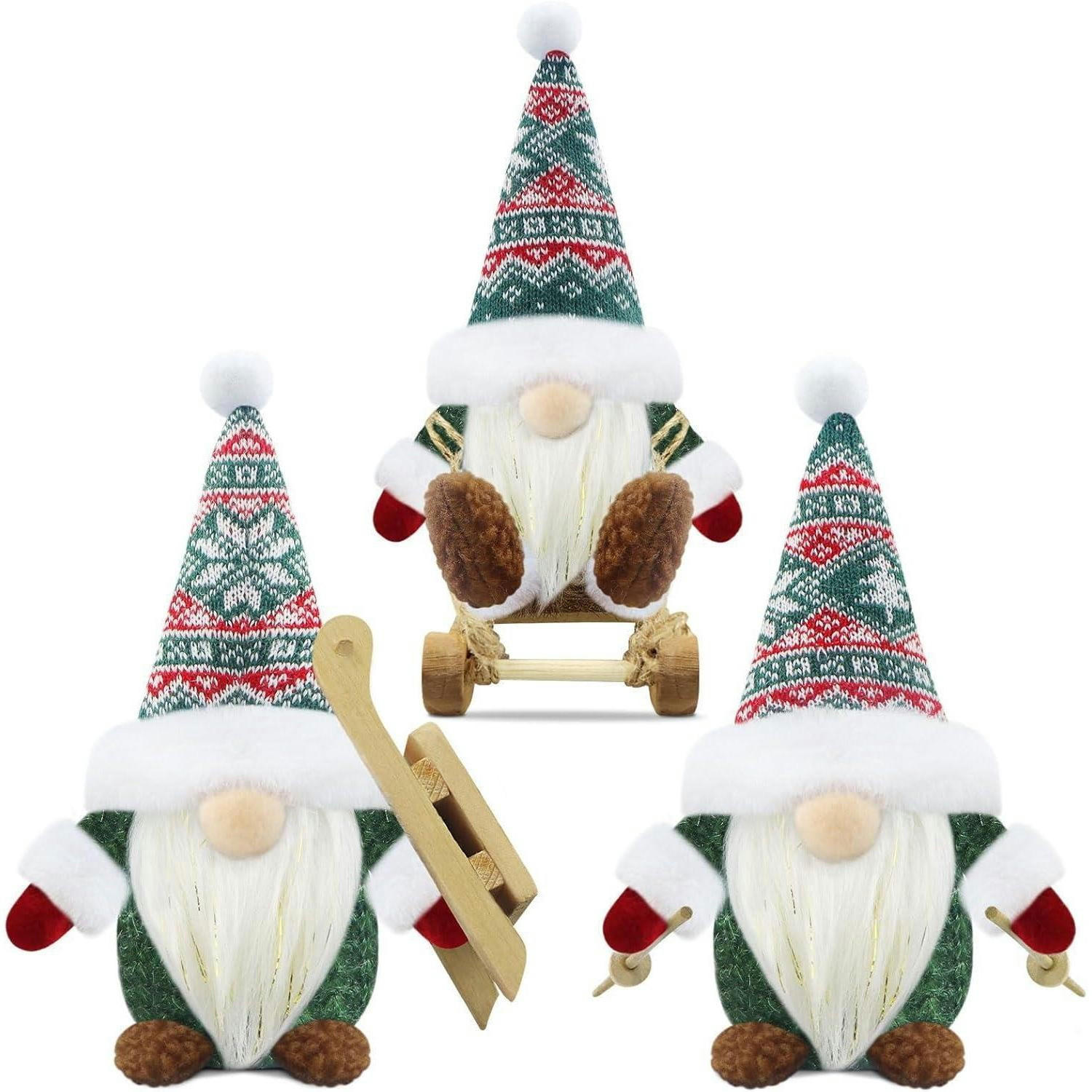 WEIHNACHTSWICHTEL 3er Set Grün - Multicolor, Textil (11/18/20cm)