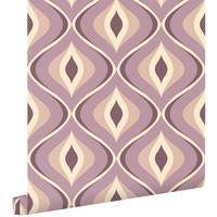 TAPETE Retro-Ornamente 50 x 900 cm - Lila, Papier (50/900cm) - ESTAhome