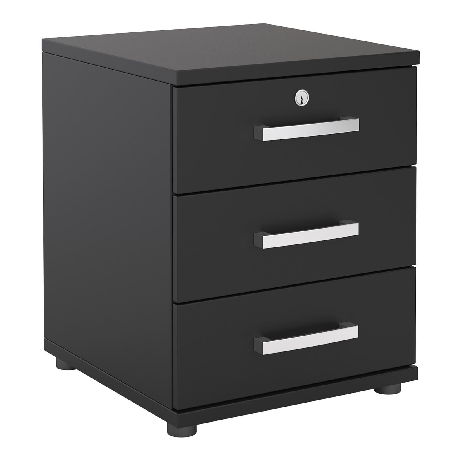 BÜROCONTAINER TORONTO - Schwarz, Holzwerkstoff (44/55/45cm) - CARO-Möbel