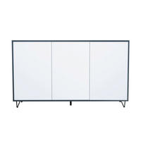 SIDEBOARD Elisa, Kommode mit Push-to-Open, Made in Germany, Moderner Schrank, Anthrazit matt/Weiß matt (152,5 x 90,5 x 37 cm) - Weiß, Holzwerkstoff (152.5/90.5/37cm) - InnoFurn