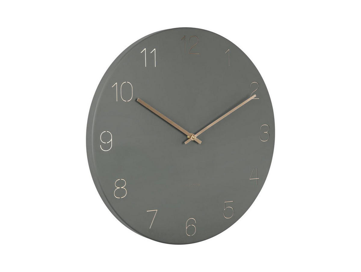 WANDUHR 40/40 cm - Grün, Metall (40/40/4cm) - ONZENO