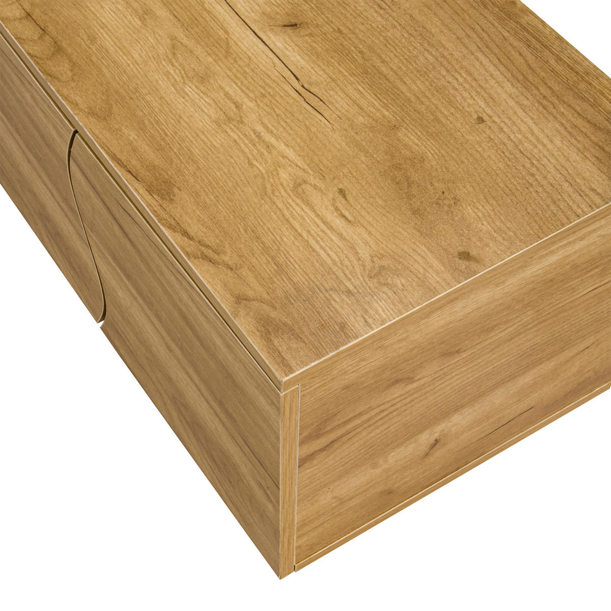 LOWBOARD in Naturfarben mit Türen und offenen Fächern für Wohnzimmer, B191/T38/H46,5 cm - Schwarz/Naturfarben, Holzwerkstoff/Metall (191/46.5/38cm) - STILVORA
