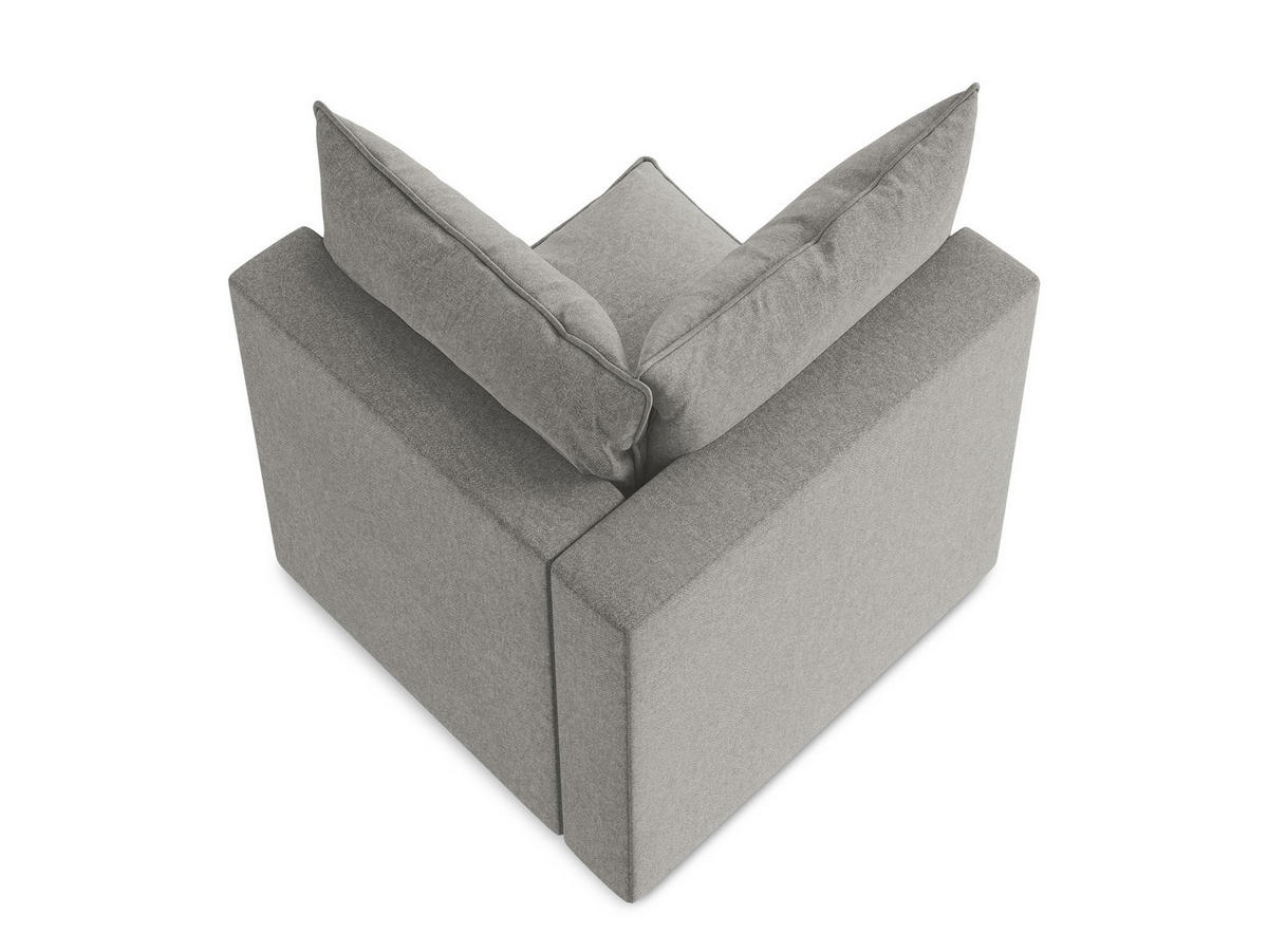 SOFAELEMENT Samt Stoff Grau - Schwarz/Grau, Holzwerkstoff/Kunststoff (90/77/90cm) - Makamii