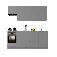 KÜCHENZEILE 260 cm – Aspen KA1-M260 - in Grau/Hochglanz - Grau, Holz (260/212/47cm)