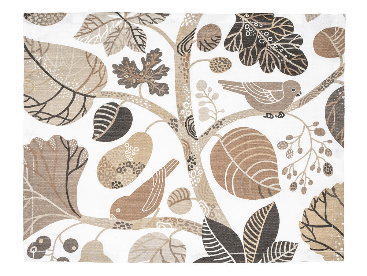 PLATZSET Zauberwald elfenbein-taupe Baumwolle 45/35 cm - Taupe/Ecru, Textil (35/45cm) - beties Heimtextil