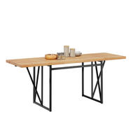 ROZKLADACÍ barový stôl s kovovou podnožou - prírodná farba, kov/drevo (65/200/76cm) - SoBuy