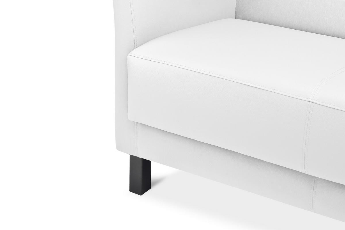 3-SITZER-SOFA ESPECTO Lederoptik, weiß - Schwarz/Weiß, Textil (67/71/171cm) - KONSIMO®