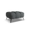 POUF Chenille Stoff Grau - Schwarz/Graphitfarben, Textil/Metall (78/41/60cm) - Makamii