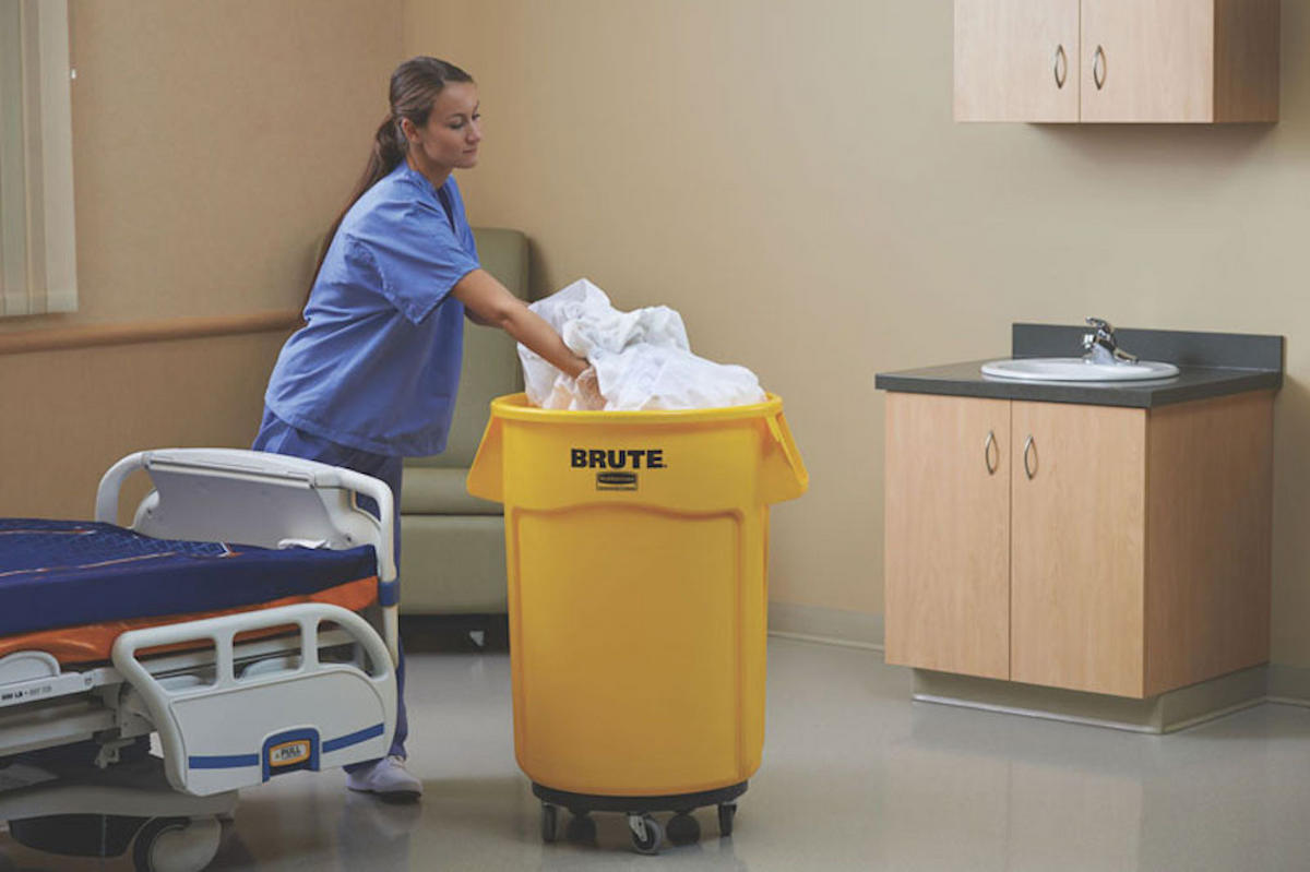 MÜLLEIMER 166,5 Liter 79,6x71,7x61,2 cm Kunststoff Gelb - Gelb, Metall (71.7/79.6/61.2cm) - PROREGAL