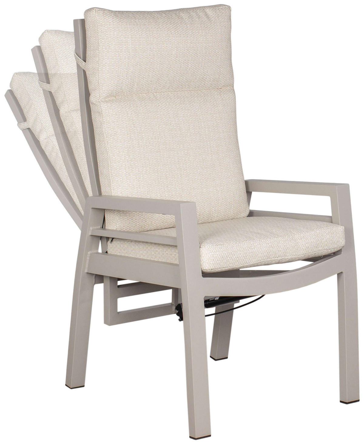 GARTENMÖBELSET Sevilla & Malaga - Beige/Grau, Metall - Mr. Deko