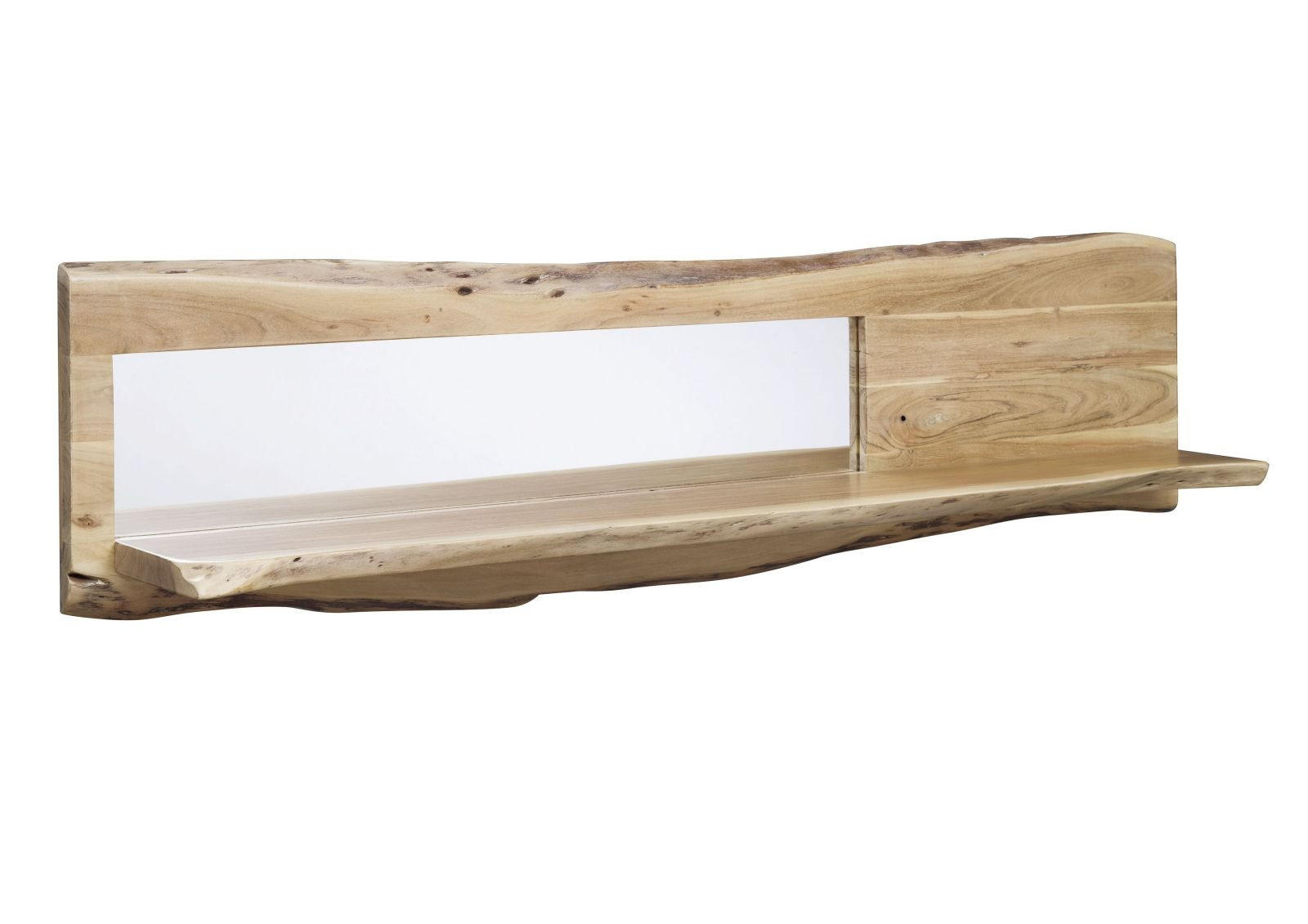 WANDREGAL Akazie 165x22x38 natur lackiert PURE ACACIA #706 - Naturfarben, Holz (165/38/22cm) - Massivmoebel24