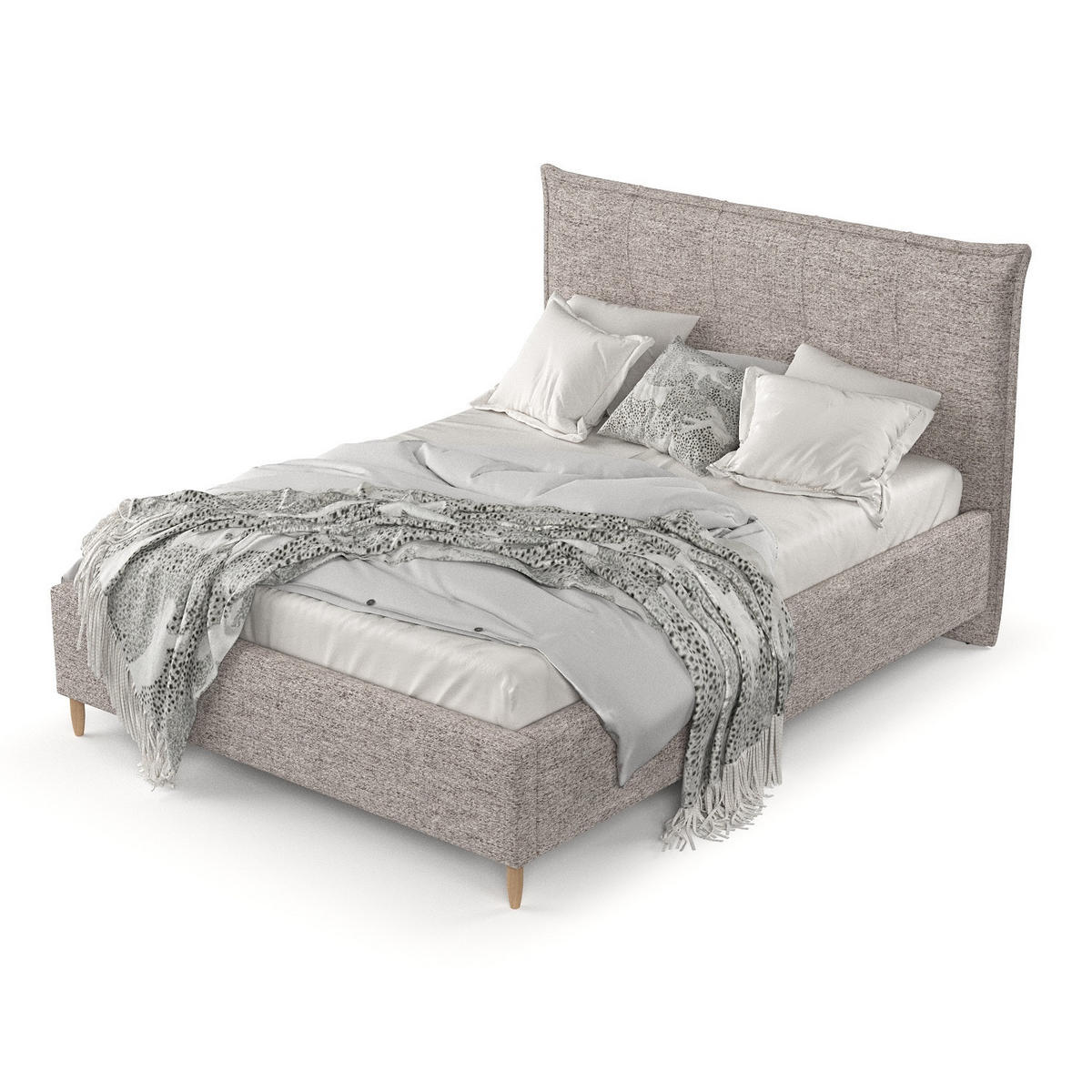 POLSTERBETT Plaza 120/200 cm Beige im Neve Stoff - Beige/Naturfarben, Holz/Holzwerkstoff (120/200cm) - AltaBeds