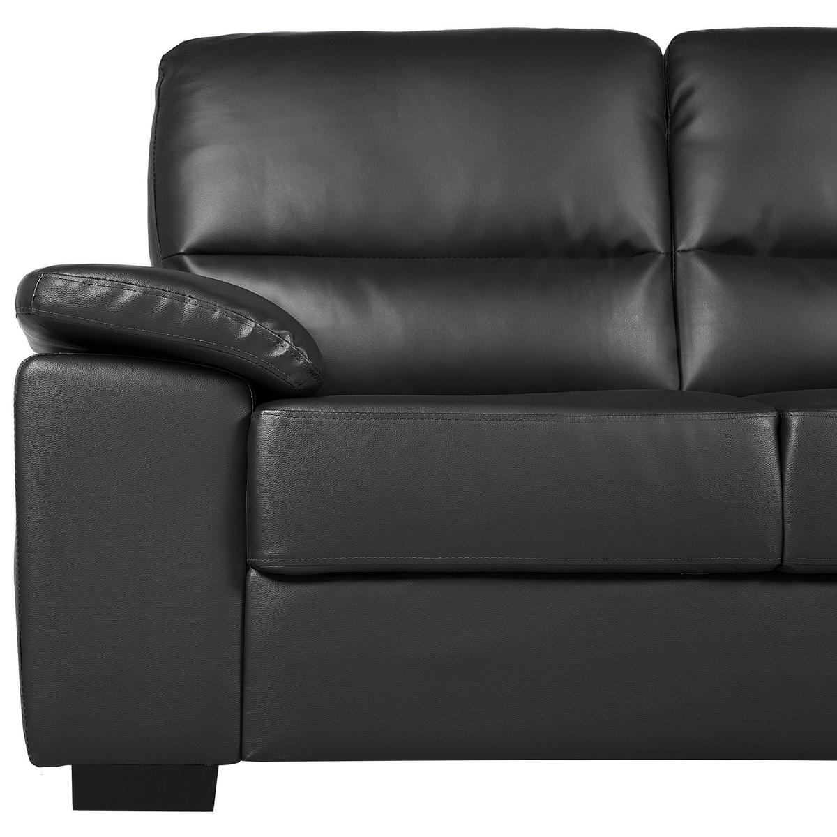 2-SITZER-SOFA Kunstleder Schwarz Vogar - Schwarz, Kunststoff/Textil (156/90/74cm) - Beliani