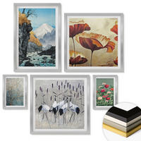 WANDBILDER 5er Set - 50x50 cm & 20x30 cm & 40x60 cm Silberner Rahmen - Tropische Pflanzen, Pflanzenliebhaberin - Silberfarben, Kunststoff (40/60cm) - ArtPrintCave