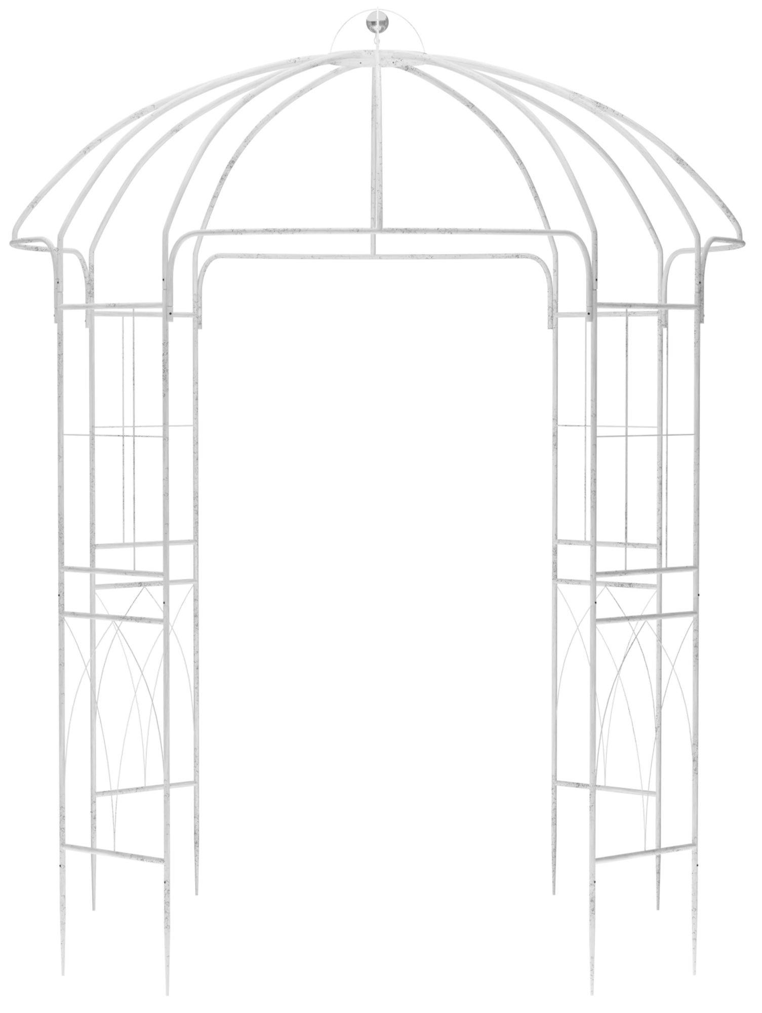 PAVILLON 200/200/270 cm Metall Antik Weiß - Weiß, Metall (200/270/200cm) - CLP