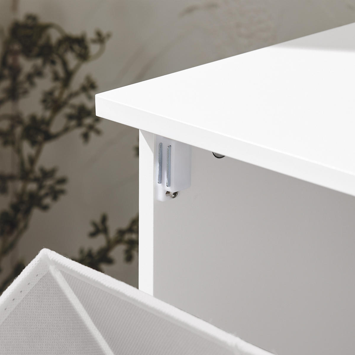 WÄSCHESCHRANK mit Wäschesack Weiß - Weiß, Holzwerkstoff (60/86/37cm) - SoBuy
