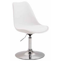 DREHSTUHL Kunststoff weiß - Chromfarben/Weiß, Kunststoff/Metall (48/76/57cm) - CLP