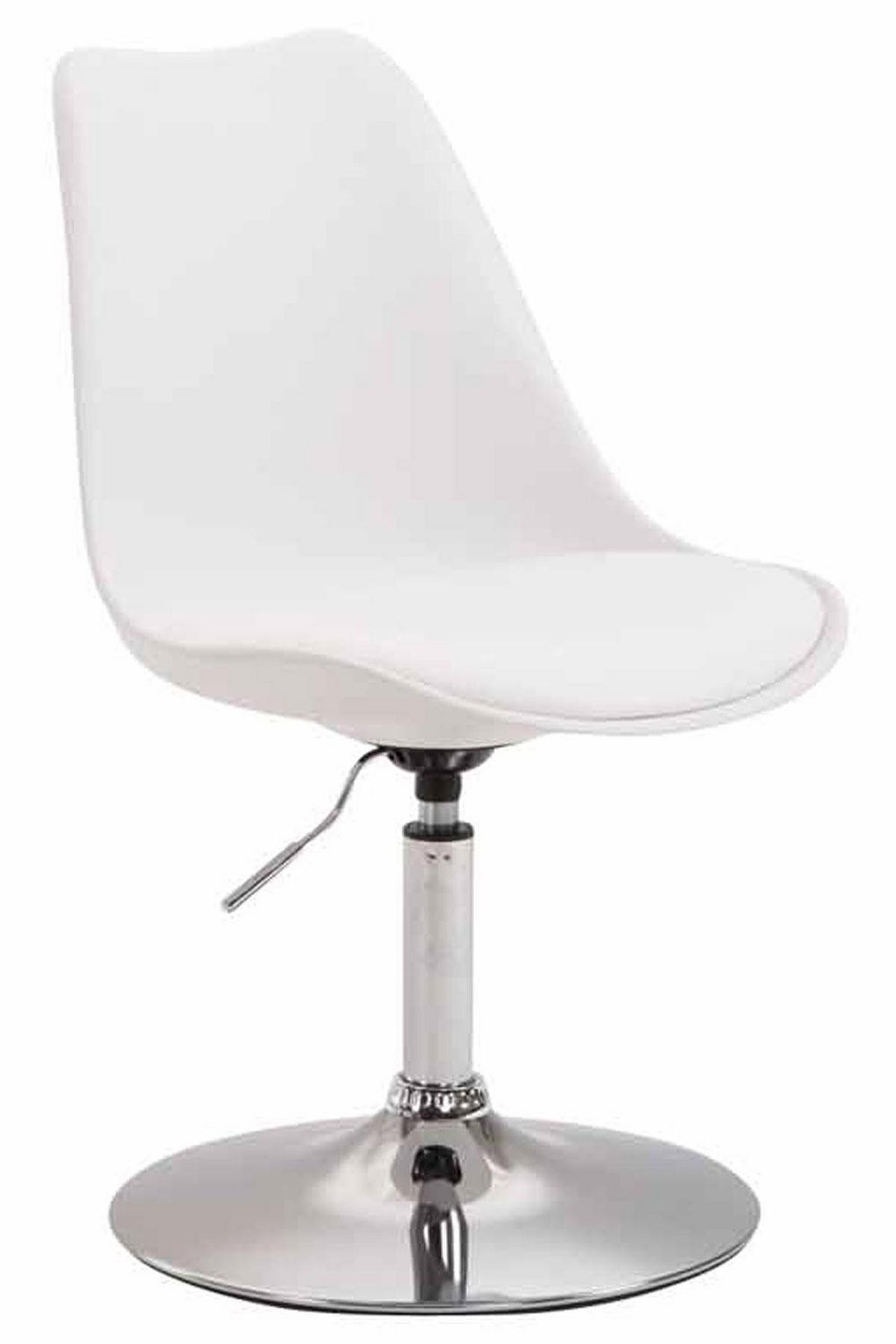DREHSTUHL Kunststoff weiß - Chromfarben/Weiß, Kunststoff/Metall (48/76/57cm) - CLP
