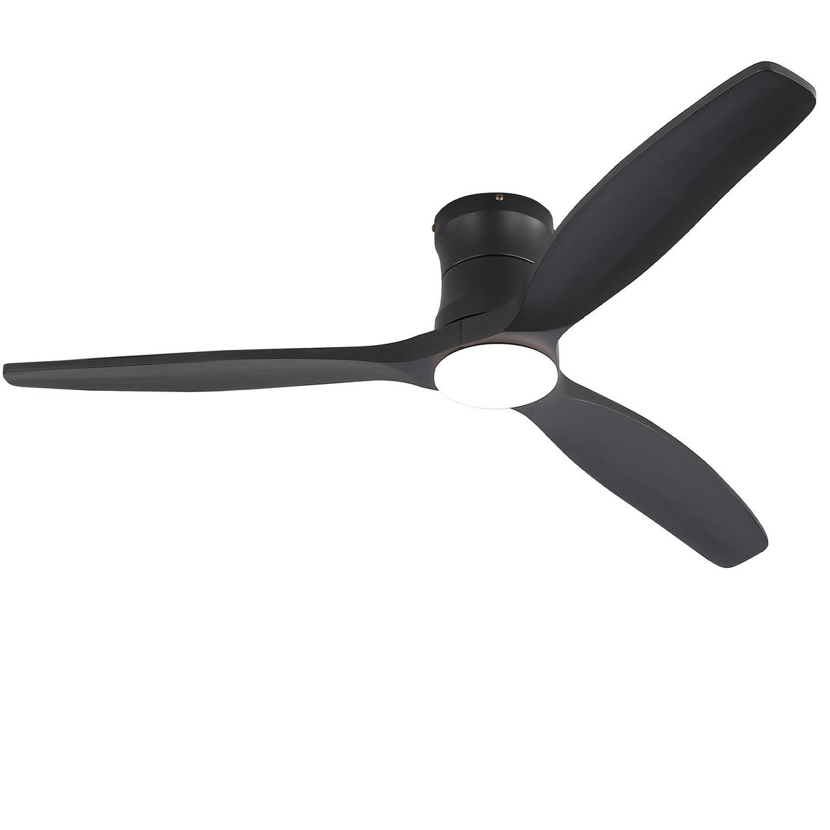 DECKENVENTILATOR DE-16209 132 cm Flachmontage mit 3 Massivholzflügeln - Schwarz, Holz/Metall (132.08/132.08/28.5cm) - ComfortXL