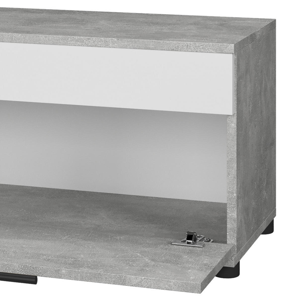 POLICE NA KNIHY Berno Beton/bílá - šedá, kompozitní dřevo (70.8/38.9/35.3cm) - Vicco