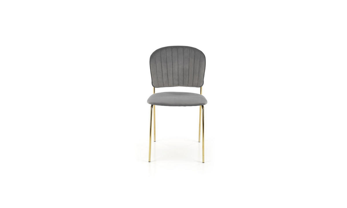 POLSTERSTUHL GLORIA 47/56/85 cm Grau/Gold - Goldfarben/Grau, Textil/Metall (47/85/56cm) - Lookway