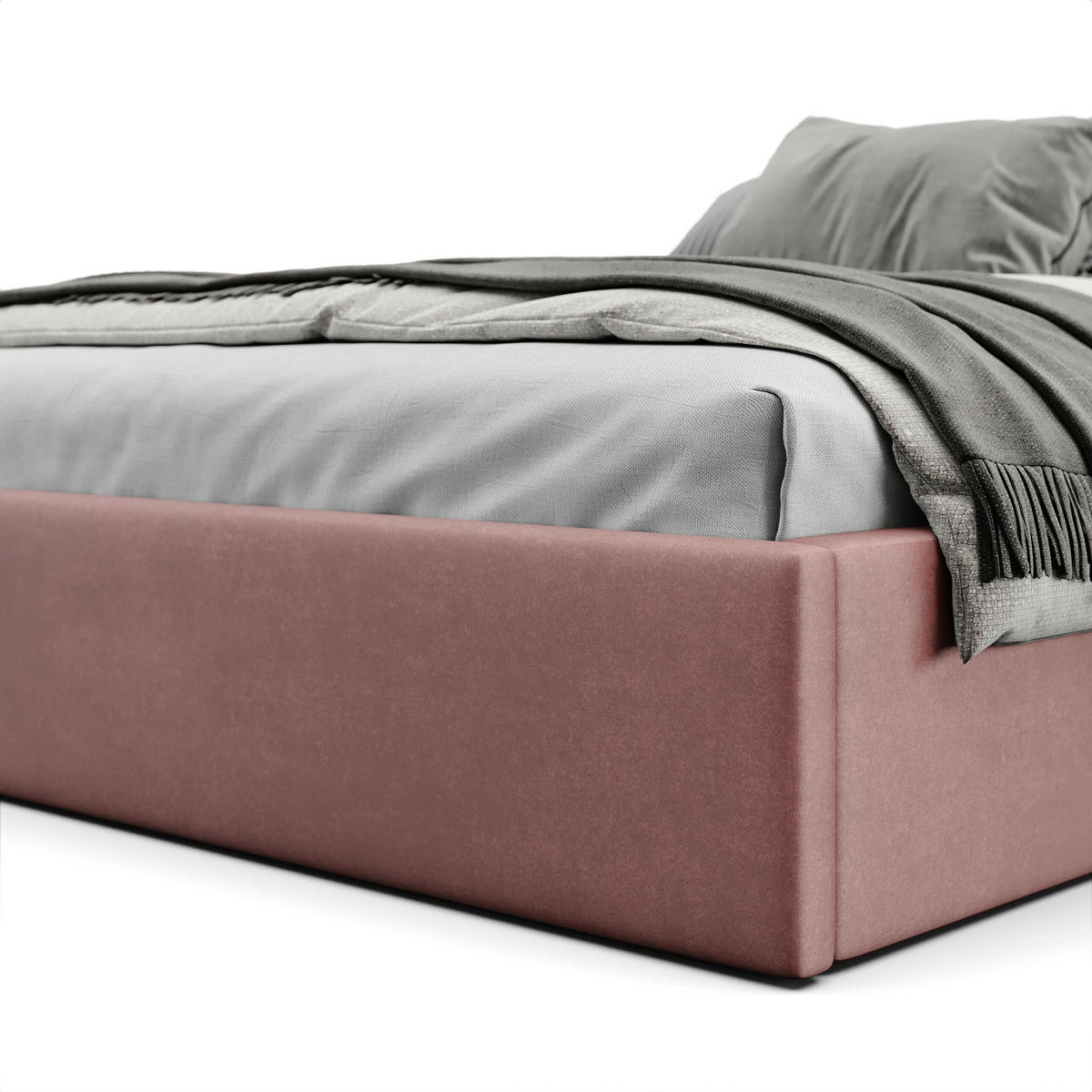 POLSTERBETT 180x200cm Bett mit Stauraum Lattenrost Altrosa - Altrosa, Holz/Holzwerkstoff (180/200cm) - Muralo