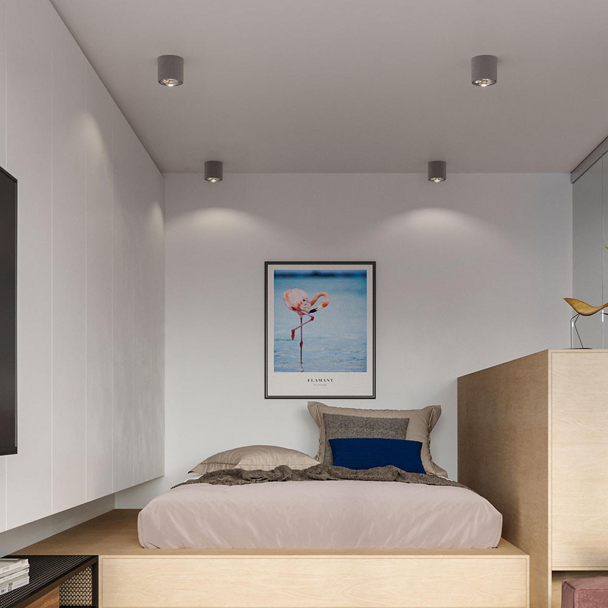 LED DECKENLEUCHTE Kunststoff Weiß - Grau, Metall (12/12/11cm)