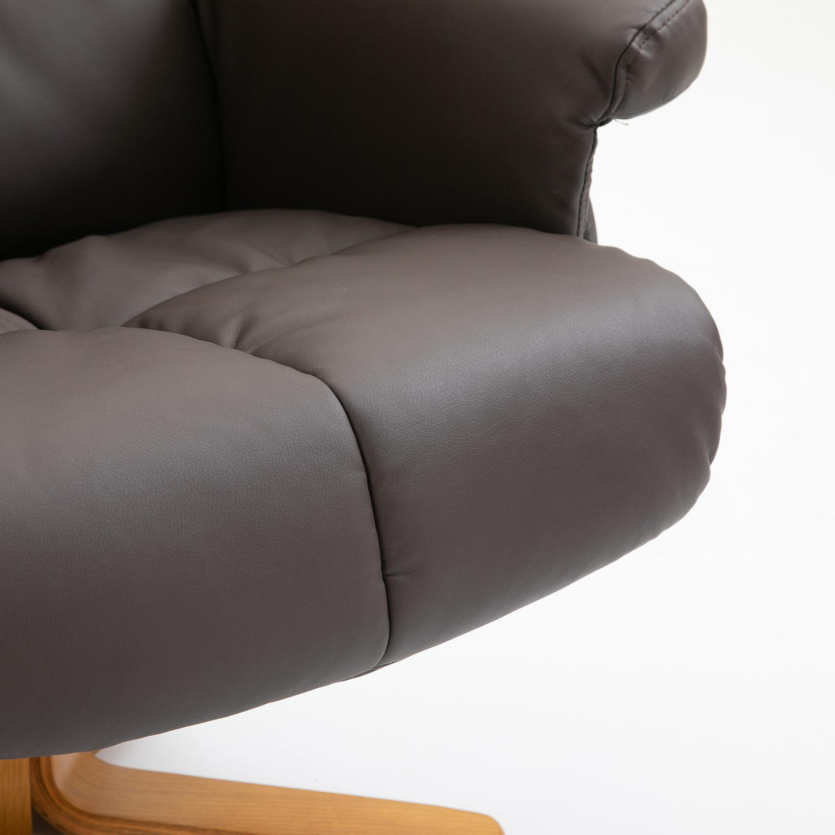RELAXAČNÍ KŘESLO s funkcí lehátka Masážní křeslo s podnožkou Polyester Hnědá - hnědá/barva mokka, dřevo/kůže (86/99/80cm) - HOMCOM