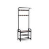 GARDEROBENSTÄNDER - Schwarz Hochglanz, Holzwerkstoff (33.7/183/72cm) - Hansiro