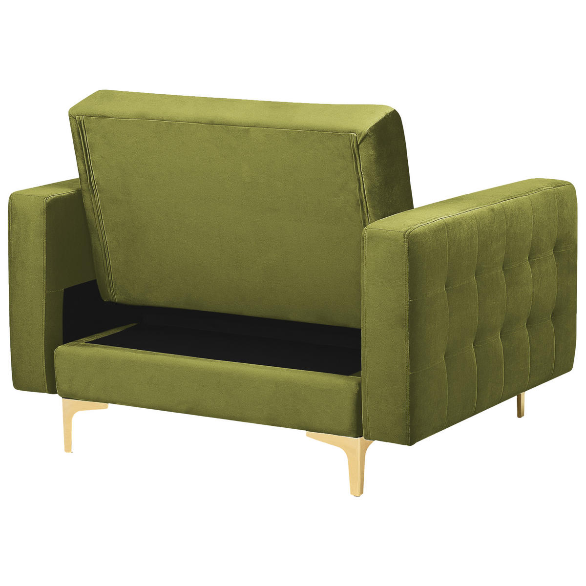 SESSEL Samtstoff grün Aberdeen - Goldfarben/Grün, Textil (106/83/88cm) - Beliani