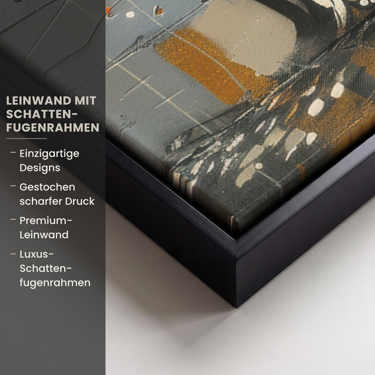 LEINWAND Bilder mit Rahmen - Baum - Graffiti - Banksy-Stil - Ballon-Mädchen - 50x50 - Blaugrau, Textil (50/50cm) - MuchoWow