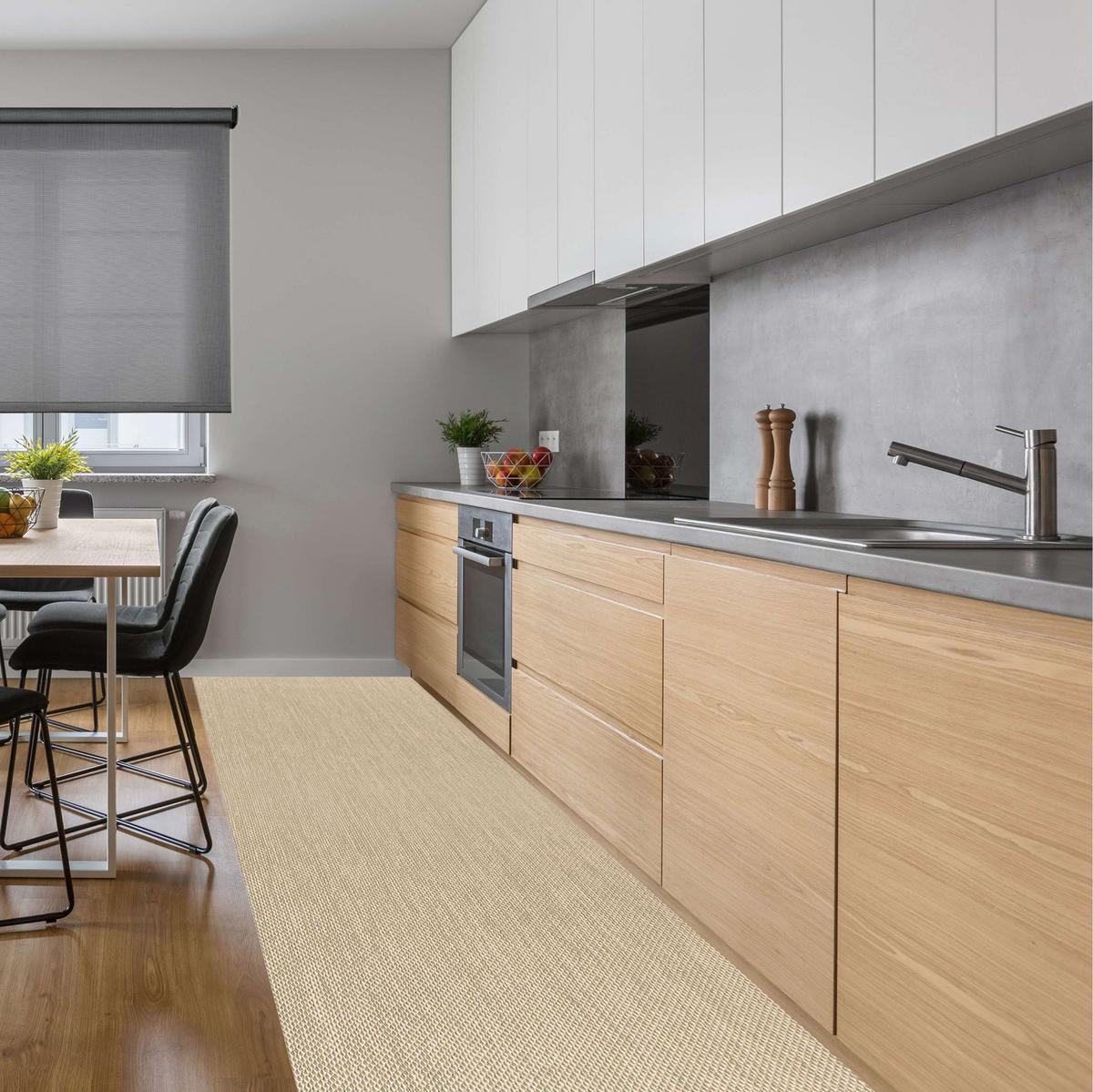 VINYL-LÄUFER, Teppichläufer, strapazierfähig, Premium-Qualität, Beige 80X600 cm - Beige, Kunststoff (80/600cm) - STORESDECO