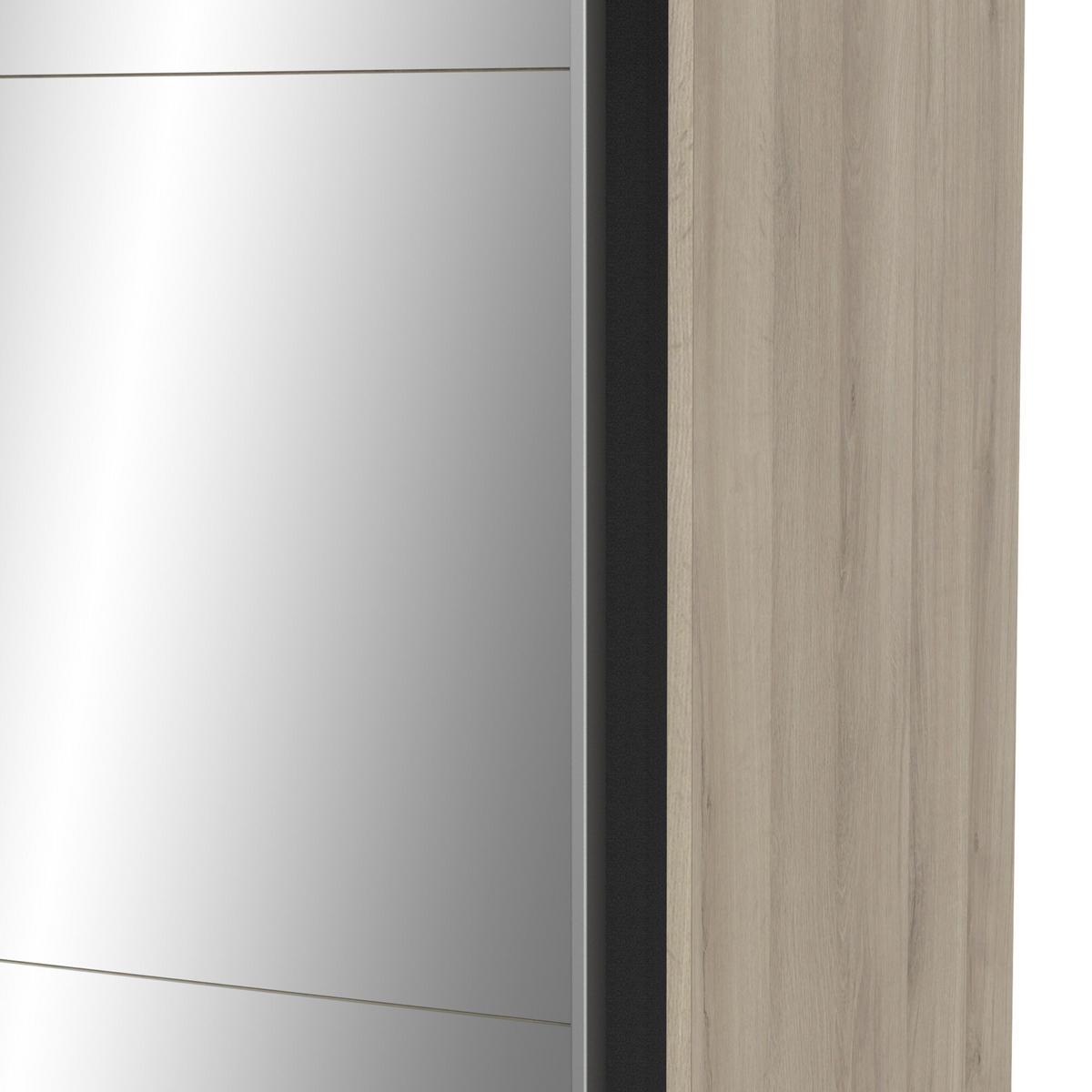SCHRANK, 2 Schiebetüren mit Spiegel - GHOST - Eiche - 116,5 x 59,8 x 203 cm - Beige, Holz (59.8/203/116.5cm) - Demeyere