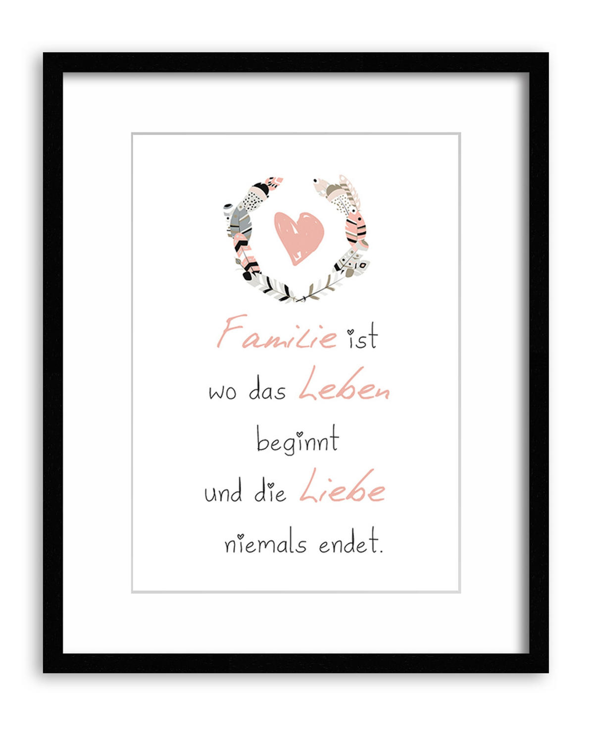 POSTER DIN A4 21x29,7 cm Spruch Familie Liebe Skandi - Beige, Papier (21/29.7/2cm) - artissimo
