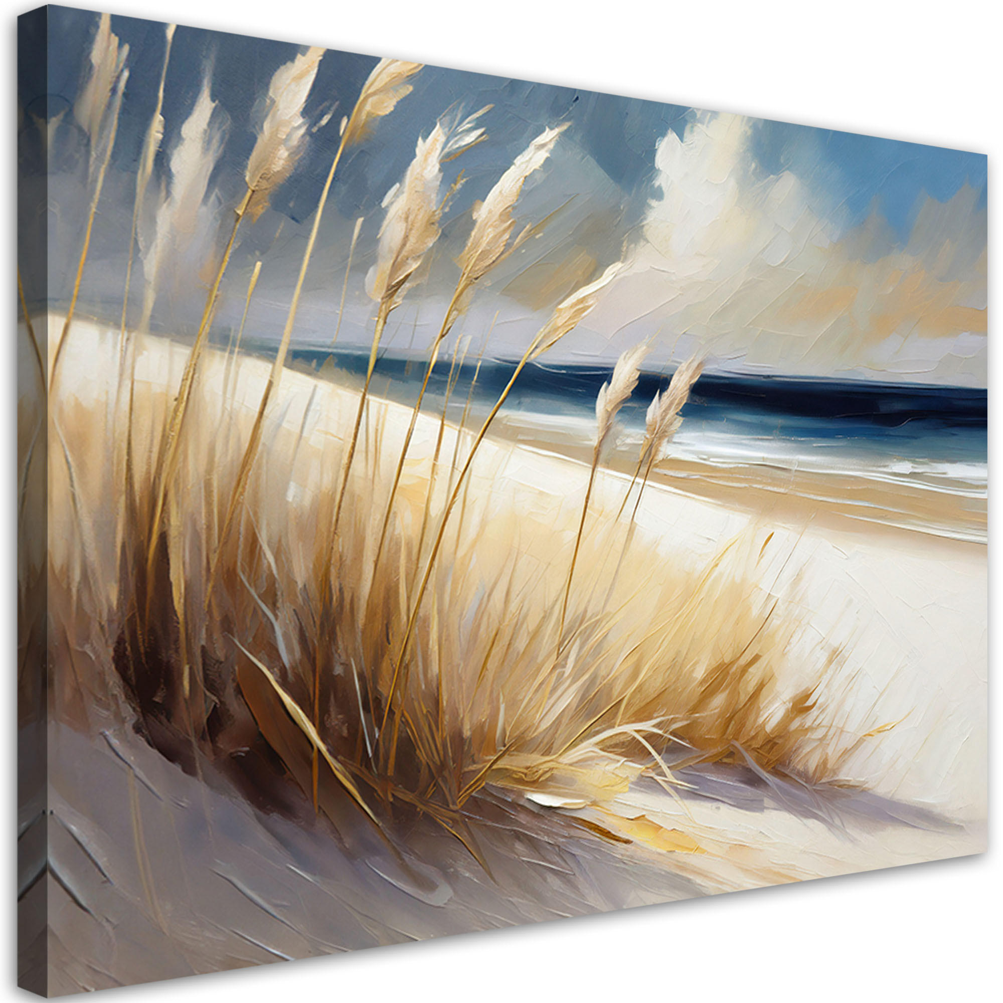 LEINWANDBILD Strand Seedünen Landschaft 100x70cm - Gelb, Textil (100/70cm) - Feeby