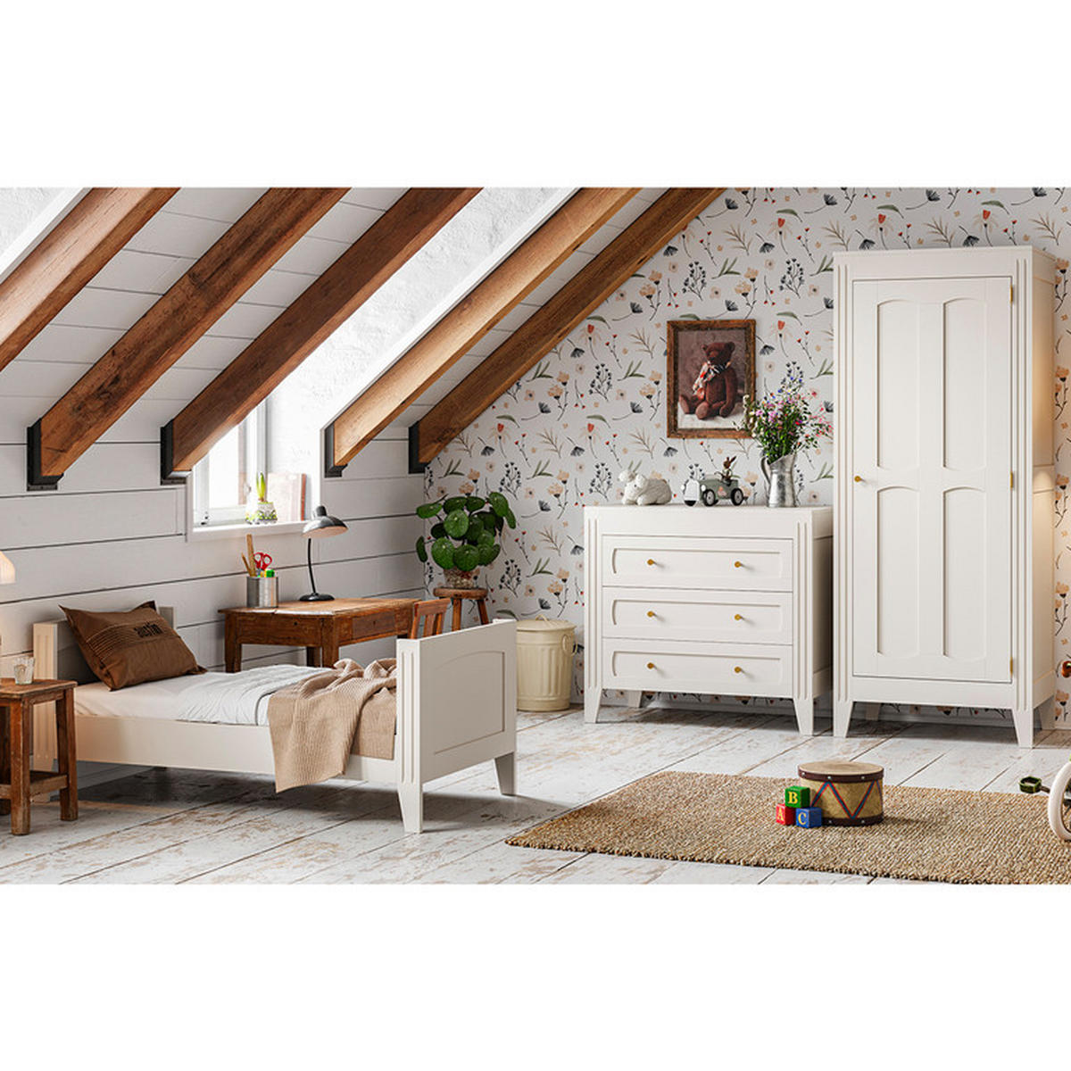 SCHRANK 1 Tür Weiß - Weiß, Holzwerkstoff (80/197/55cm) - Petits-meubles