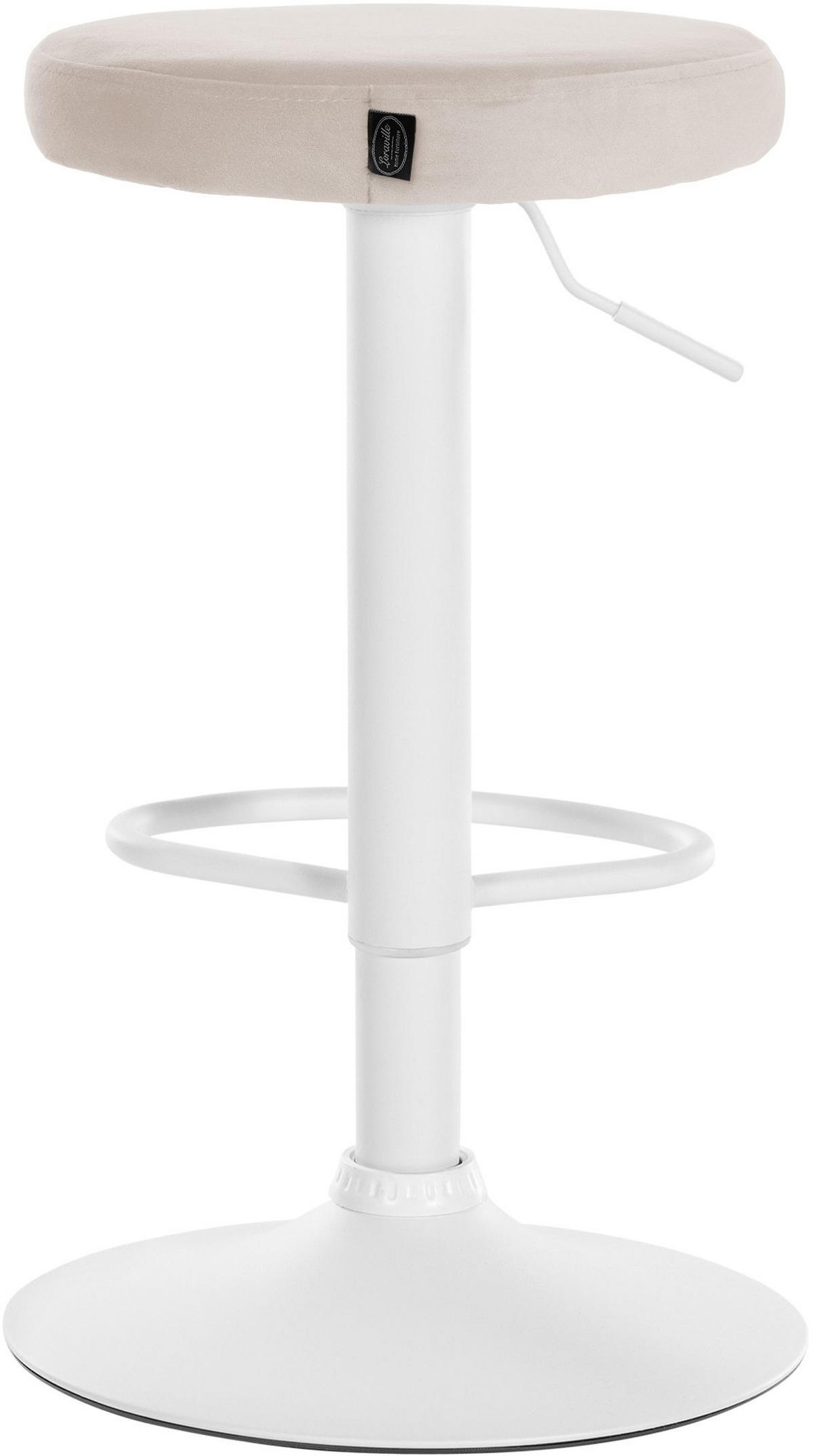 BARHOCKER 2er Set Samt creme - Creme, Textil/Metall (38.5/60/38.5cm) - CLP