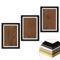WANDBILDER 3er-Set - 20x30 cm Schwarzer Rahmen - Holzstruktur, Rinde, Minimalismus - Schwarz, Kunststoff (20/30cm) - ArtPrintCave